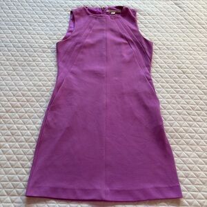 Diane Von Furstenberg Purple Carpreena Twill Sheath Dress Size 14 Purple Pockets